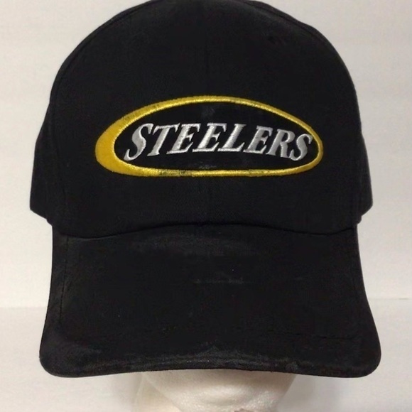 𝅺vintage Snapback PITTSBURGH STEELERS Hat Black Cap - Picture 4 of 8